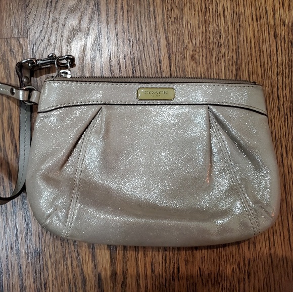Coach Plaid Purse & Gold Wristlet - Picture 4 of 4
